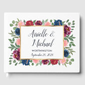 Bourgondië Blush Roze Marine Blauw Marsala Goud Br Gastenboek (Voorkant)