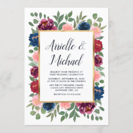 Bourgondië Blush Roze Marine Blauw Marsala Goud Br Kaart