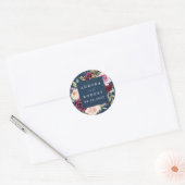 Bourgondië Blush Roze Peach Goud Bruiloft Gunsten Ronde Sticker (Envelop)