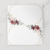 Bourgondië Blush Roze Rose Boho Geometrische bruil Plaatskaartje (Buitenkant ongevouwen)