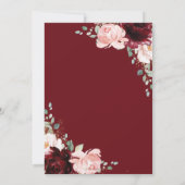 Bourgondië Blush Roze Rozen Bloemen Geometrische B Kaart (Achterkant)