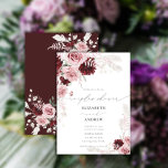 Bourgondië Blush Roze Rozen Bloemen Koppels Douche Kaart<br><div class="desc">Dit Elegant Couple Shower Invitation ontwerp is een adembenemend mooi kunstwerk dat verfijning en charme uitstraalt. Het gebruik van diepgravende en zachte, wazige roze kleuren in combinatie met de subtiele, veerachtige texturen van creëer van pamapegras is een verbluffend uniek en oogstend contrast. Het effect van de waterverf voegt een beetje...</div>