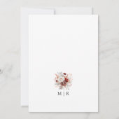Bourgondië & Blush Rustieke Waterverf Bloemen Huwe Kaart (Achterkant)