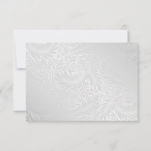 Bourgondië Blush Silver Bloemen Bruiloft RSVP Kaar Kaartje (Achterkant)