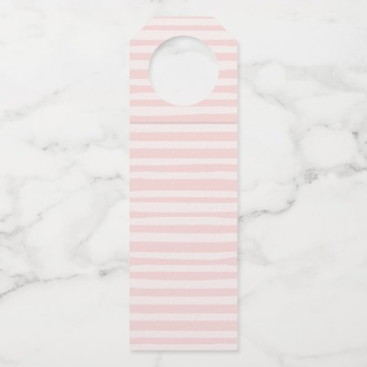 Bourgondië Blush Streep Vrolijk kerstcadeau Flessenhanger (Achterkant)