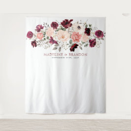 Bourgondië Blush Trouwachtergrond Wandkleed