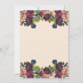 Bourgondië | Blush Waterverf Floral Baptisme Kaart (Achterkant)