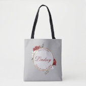 Bourgondië Blush & White Roses Maid of Honor Tote Bag (Voorkant)