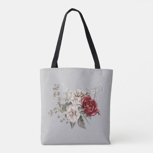 Bourgondië Blush & White Roses Maid of Honor Tote Bag (Achterkant)
