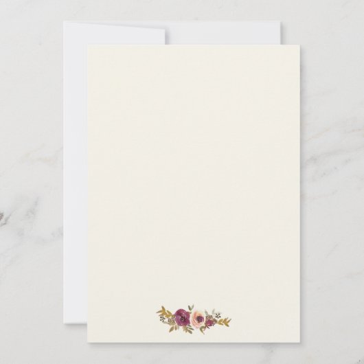 Bourgondië Blush Wit Bachelorette Party Uitnodigin Kaart (Achterkant)