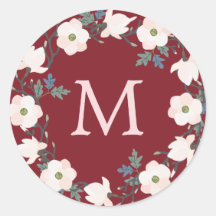 Bourgondië Blush Wreath Monogram Kerstvakantie