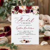 Bourgondië Boho Bloem Calligrafie Bruiloft Feest Kaart