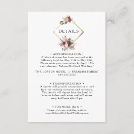 Bourgondië Boho Bloemen Details Behuizing Kaart