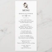 Bourgondië Boho Bloemenbruiloft Diner Menu (Voorkant)