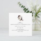 Bourgondië Boho Bloemenplein bruiloft uitnodiging (Staand voorkant)