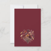 Bourgondië Boho Chic Wilde Bloemen Calligrafie Tro Save The Date (Achterkant)
