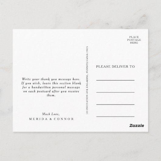 Bourgondië Boho Floral bruiloft dank u Briefkaart (Achterkant)