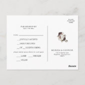 Bourgondië Boho Floral Menu Keuze RSVP briefkaart (Achterkant)