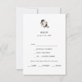 Bourgondië Boho Floral Menu Keuze RSVP-kaart