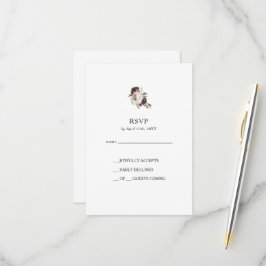 Bourgondië Boho Floral RSVP-kaart RSVP Kaartje