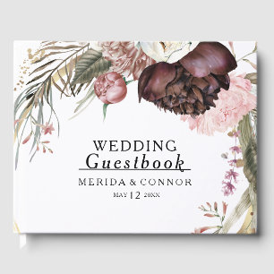 Bourgondië Boho Floral Wedding Gastenboek