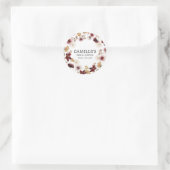 Bourgondië Boho Herfst Vrijgezellenfeest Ronde Sticker (Tas)