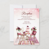 Bourgondië Boho Tafel Waterverf Bloem Reception Kaart (Voorkant)