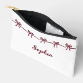 Bourgondië Boog Bruidsmeisje Modern Schrift Reis Etui (Open)