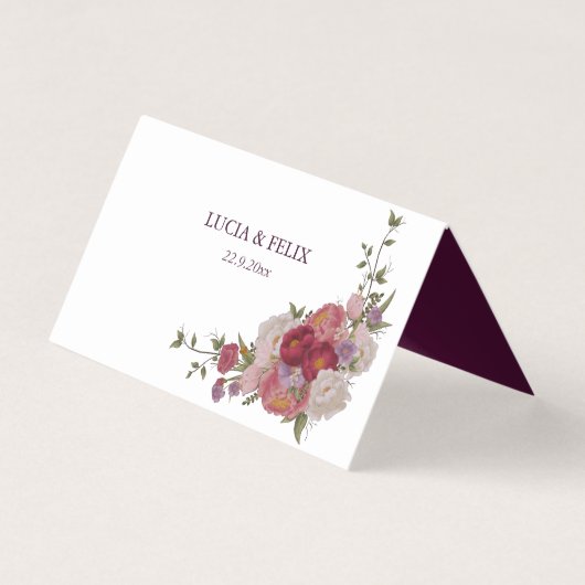 Bourgondië Bos Bloemen Trouwplaats Kaarten (Achterkant)