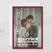 Bourgondië & Bos Groene Passen getrouwd Kerst Feestdagenkaart (Voorkant)