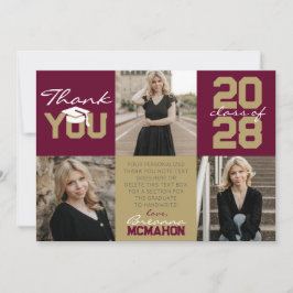 Bourgondië & Brons 3 Foto Afstuderen Dank u Kaart