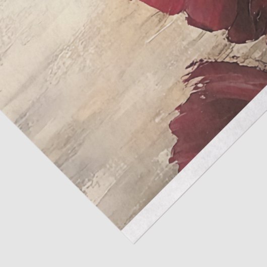 Bourgondië & Brons Bloemenveld, abstract realisme Tissuepapier (Detail)