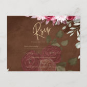 Bourgondië Bruine Bloemige Winter Herfst Trouw Uit Briefkaart (Voorkant)