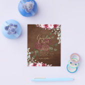 Bourgondië Bruine Bloemige Winter Herfst Trouw Uit Flyer (Enkel)