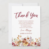 Bourgondië Burnt Sinaasappel Bloemen Aangepaste fo Bedankkaart (Voorkant)