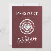 Bourgondië California Passport Wedding Kaart (Achterkant)