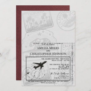 Bourgondië California Passport Wedding Kaart