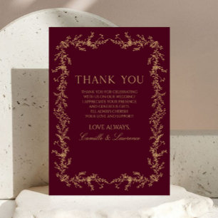 Bourgondië Champagne Toile Bloemrijke Frame Bruilo Bedankkaart