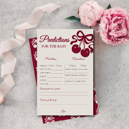 Bourgondië Cherry Baby shower voorspellingen spel