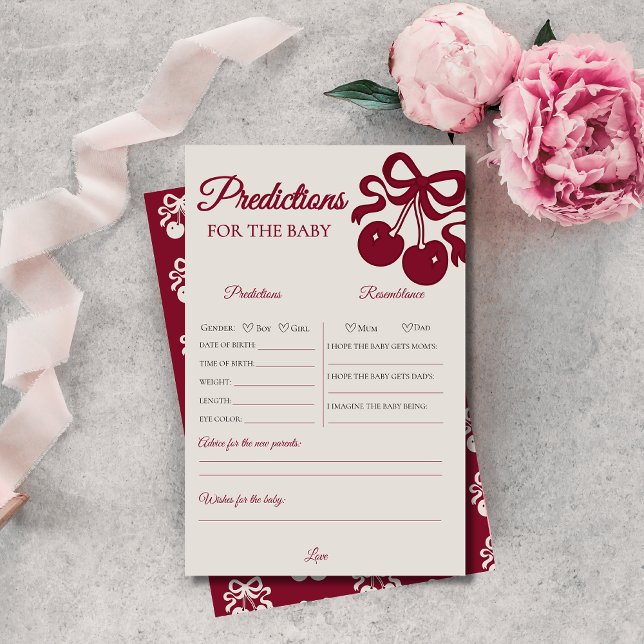 Bourgondië Cherry Baby shower voorspellingen spel (Creator heeft geüpload)