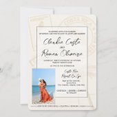 Bourgondië Costa Rica Paspoort bruiloft uitnodigin Kaart (Voorkant)