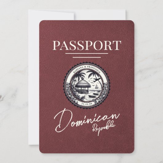 Bourgondië Dominicaanse Republiek Paspoort bruilof Kaart (Achterkant)