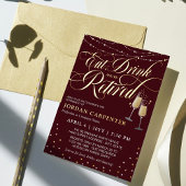 Bourgondië Eet Drink Be Retirement Party Folie Uitnodiging