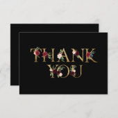 Bourgondië Elegant Bloemen Dank u Bedankkaart (Voorkant / Achterkant)