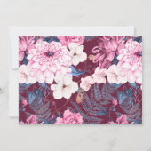 Bourgondië | Elegante bordeauxrode bloemige verjaa Kaart (Achterkant)