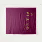 Bourgondië elegante stijlvolle bruiloft achtergron wandkleed (Voorkant (horizontaal))