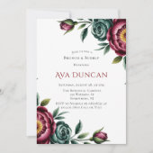 Bourgondië & Emerald Peony Winter Brunch & Bubbly Kaart (Voorkant)