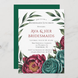 Bourgondië & Emerald Peony Winter vrijgezellenfees Kaart