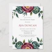 Bourgondië & Emerald Peony Winter vrijgezellenfees Kaart (Voorkant)