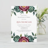 Bourgondië & Emerald Peony Winter vrijgezellenfees Kaart (Staand voorkant)